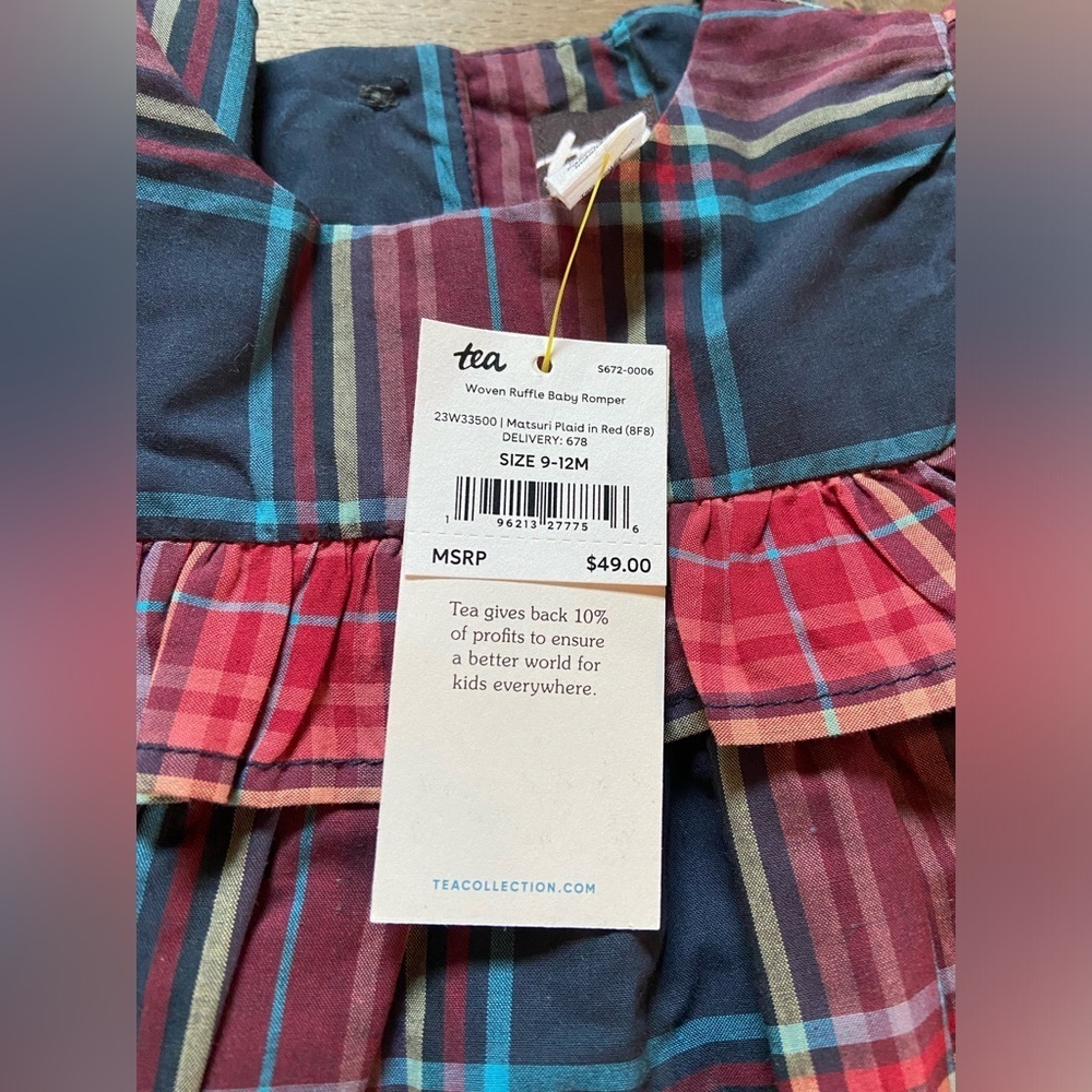 NWT Plaid Romper - Picture 3 of 4